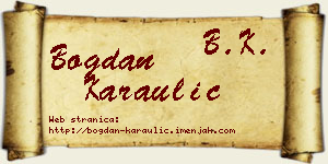 Bogdan Karaulić vizit kartica